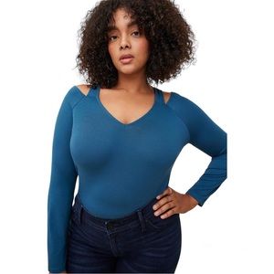Torrid Super Soft V-neck Cutout Long Sleeve Top - Size: 10 (00) Like New